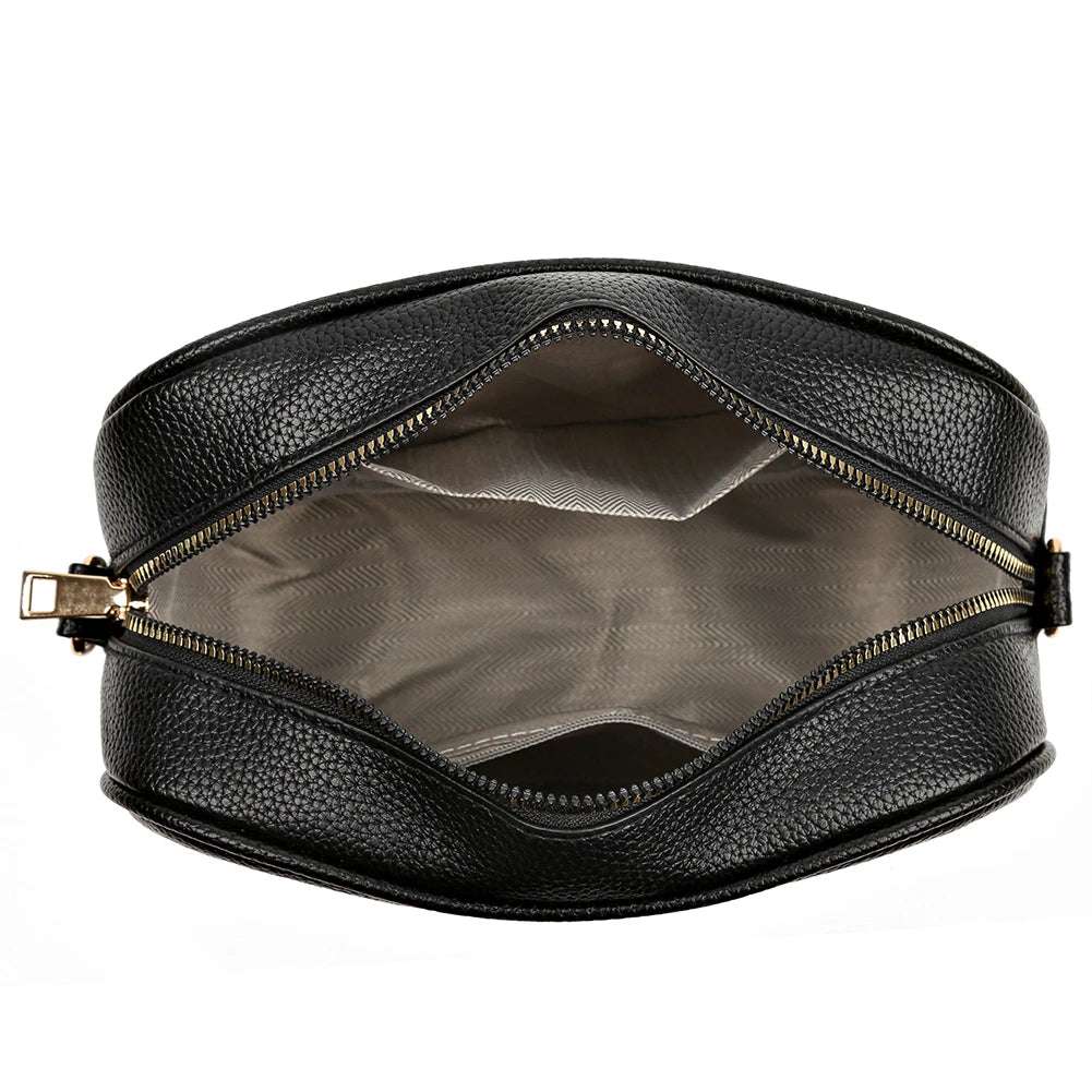 A modern women's handbag made of luxurious leather