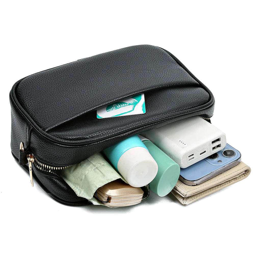 A modern women's handbag made of luxurious leather