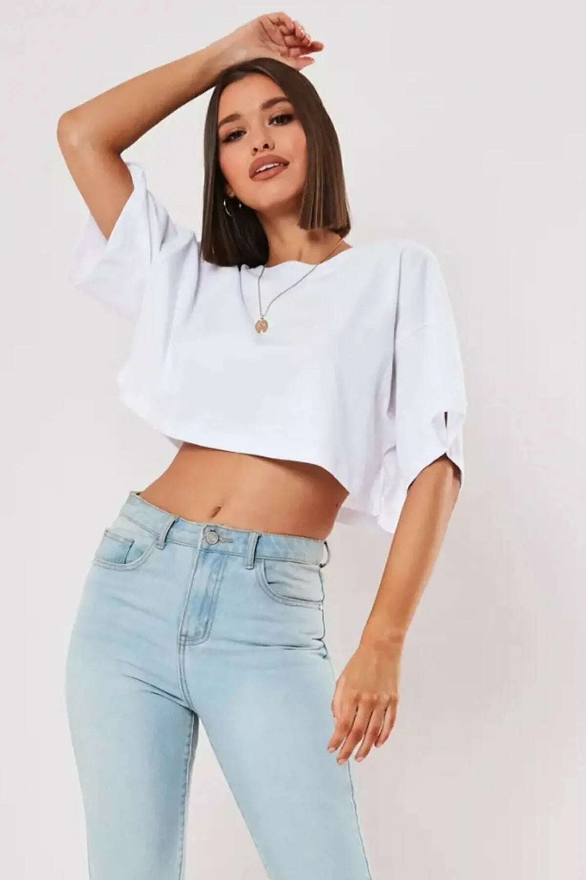 Cotton sports sweater at the top of the navel - Ella fashion
