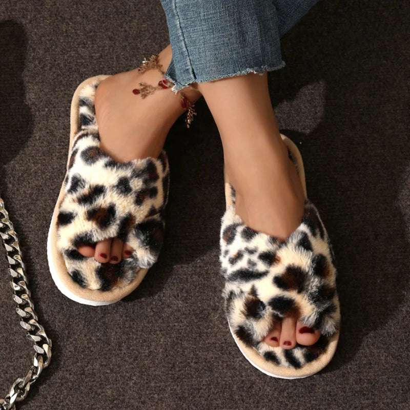 Fur slippers belt