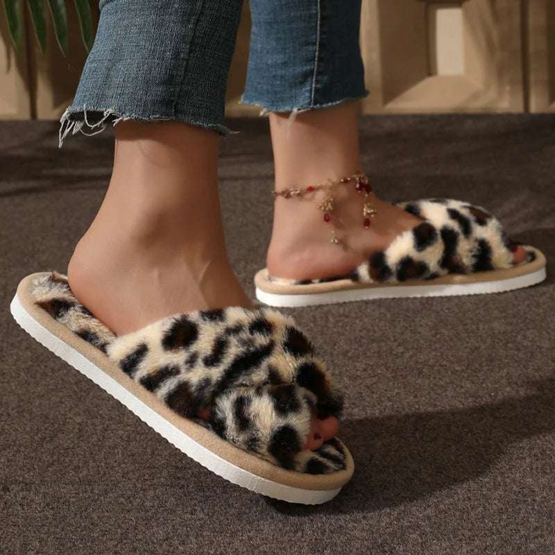 Fur slippers belt