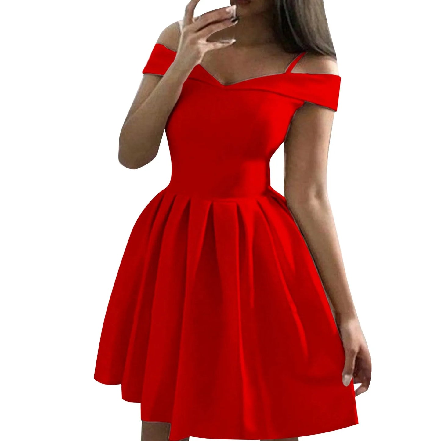 Glam Ruffle Off-Shoulder Dress - Ella fashion