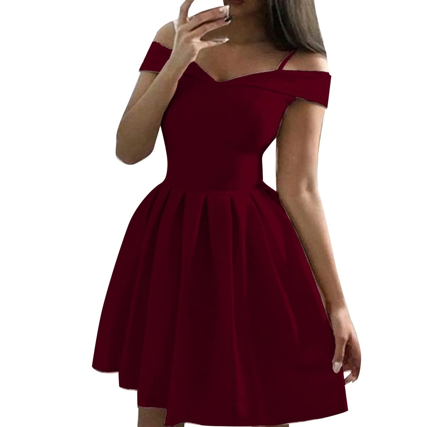 Glam Ruffle Off-Shoulder Dress - Ella fashion