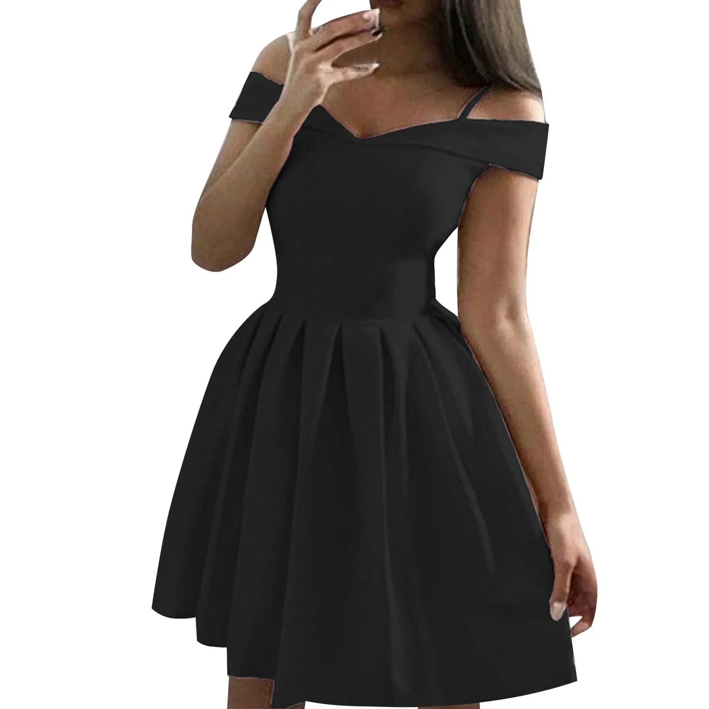 Glam Ruffle Off-Shoulder Dress - Ella fashion