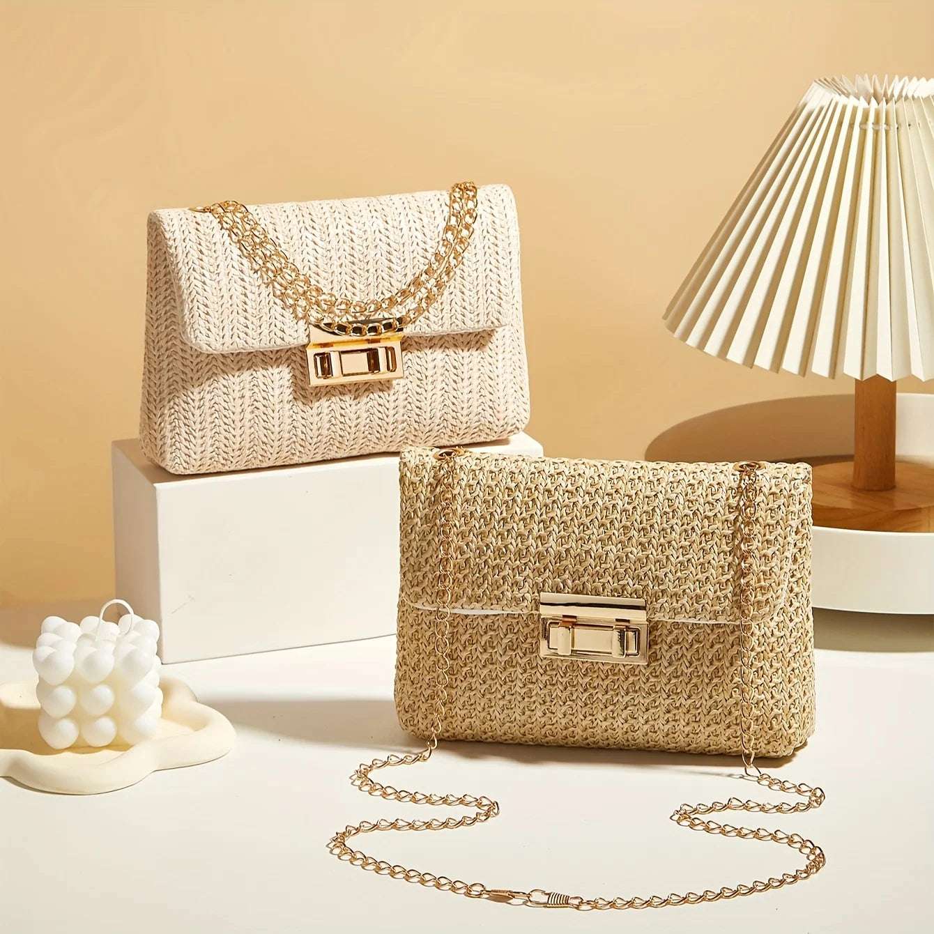 Hand-blown straw bag