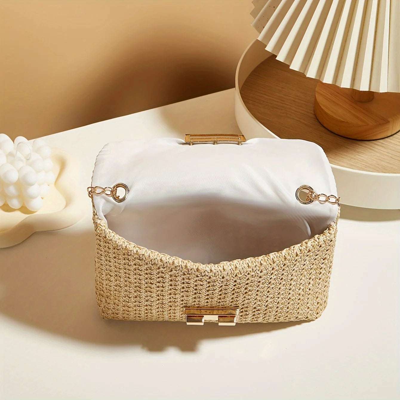Hand-blown straw bag