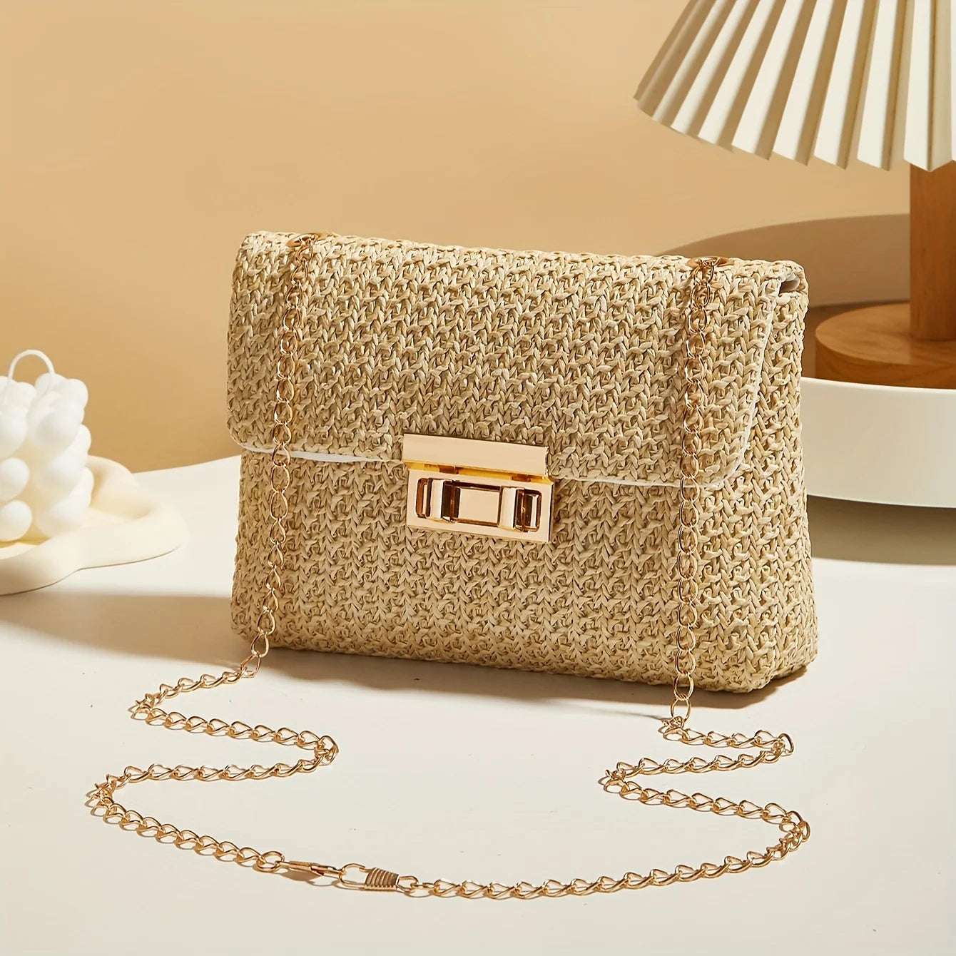 Hand-blown straw bag
