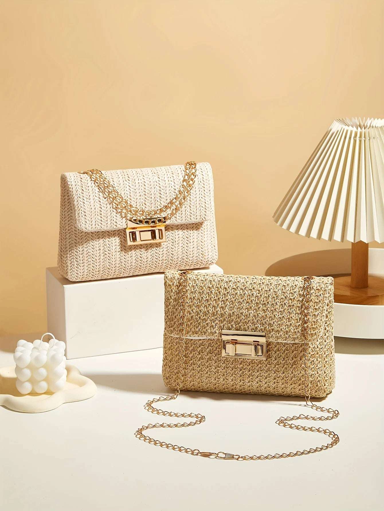 Hand-blown straw bag