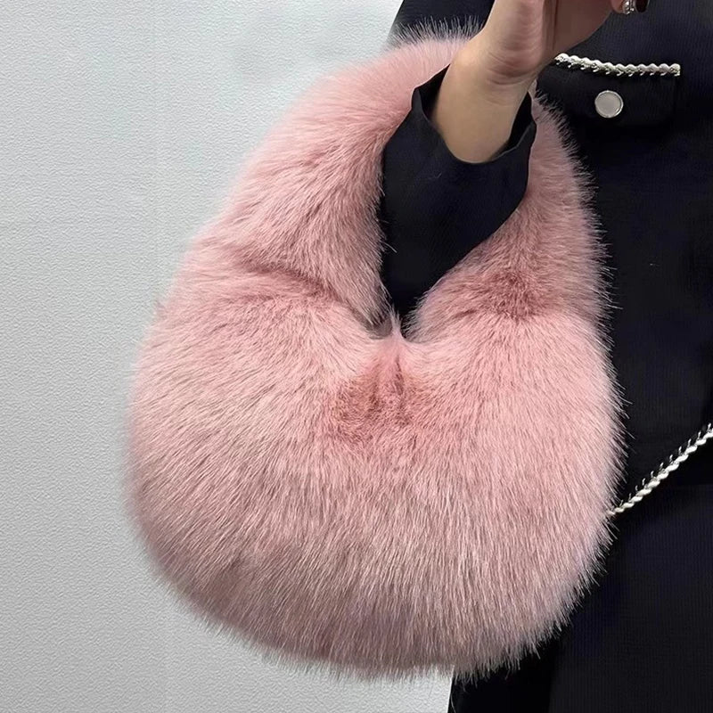 Handbag made of fluffy fur - Ella fashion