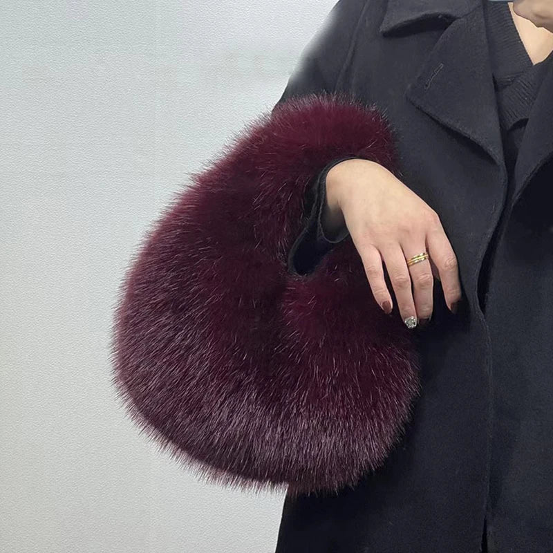 Handbag made of fluffy fur - Ella fashion