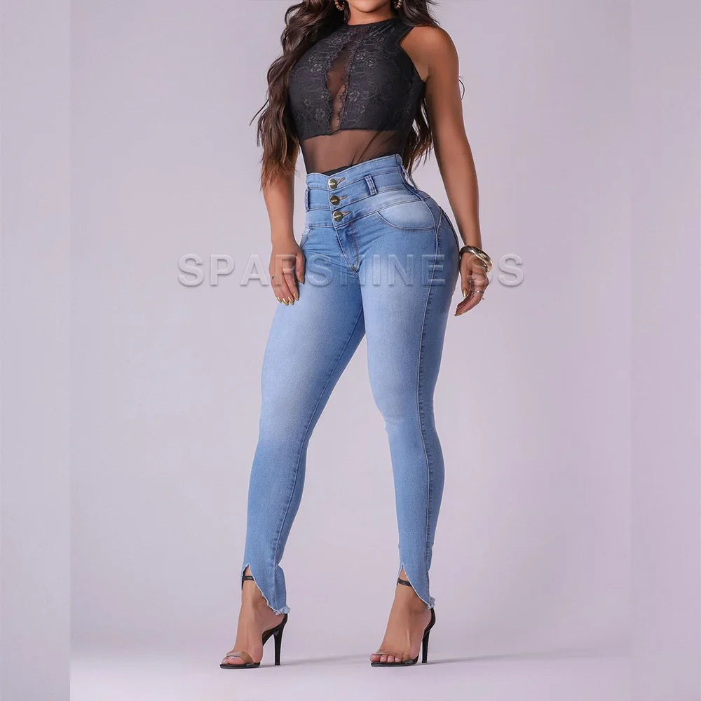 High waist skinny jeans for women - Ella fashion
