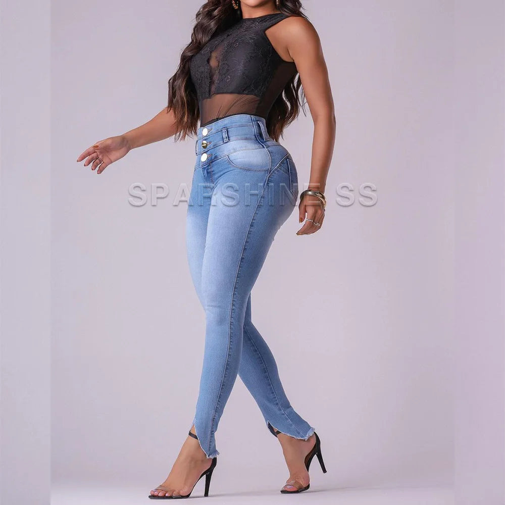 High waist skinny jeans for women - Ella fashion