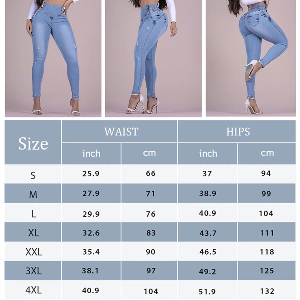 High waist skinny jeans for women - Ella fashion
