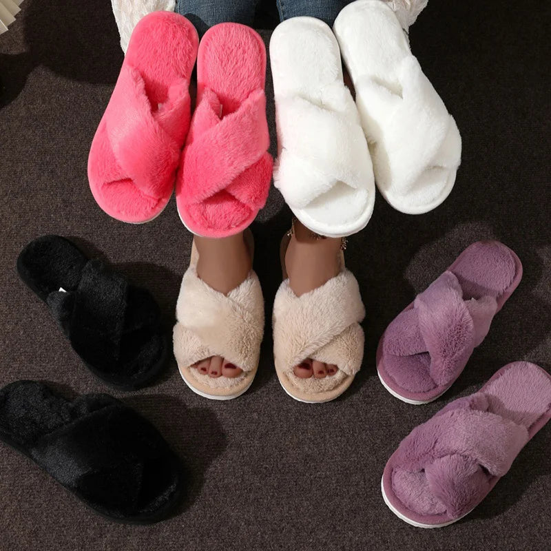 Fur slippers belt