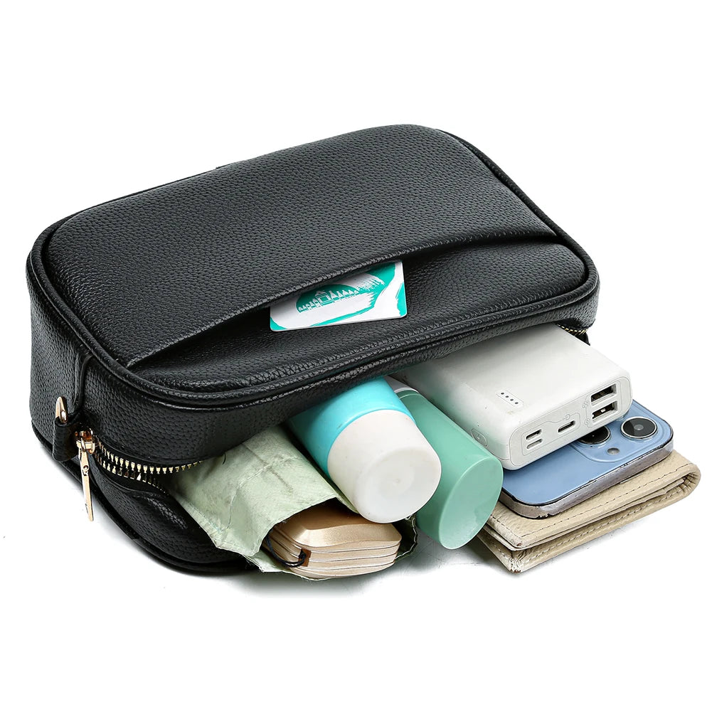 A modern women's handbag made of luxurious leather