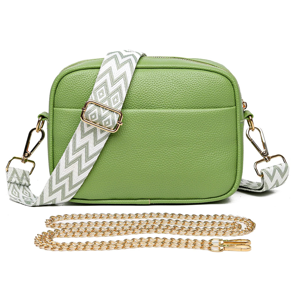 A modern women's handbag made of luxurious leather