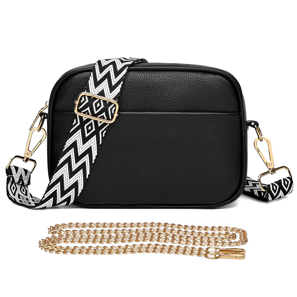 A modern women's handbag made of luxurious leather