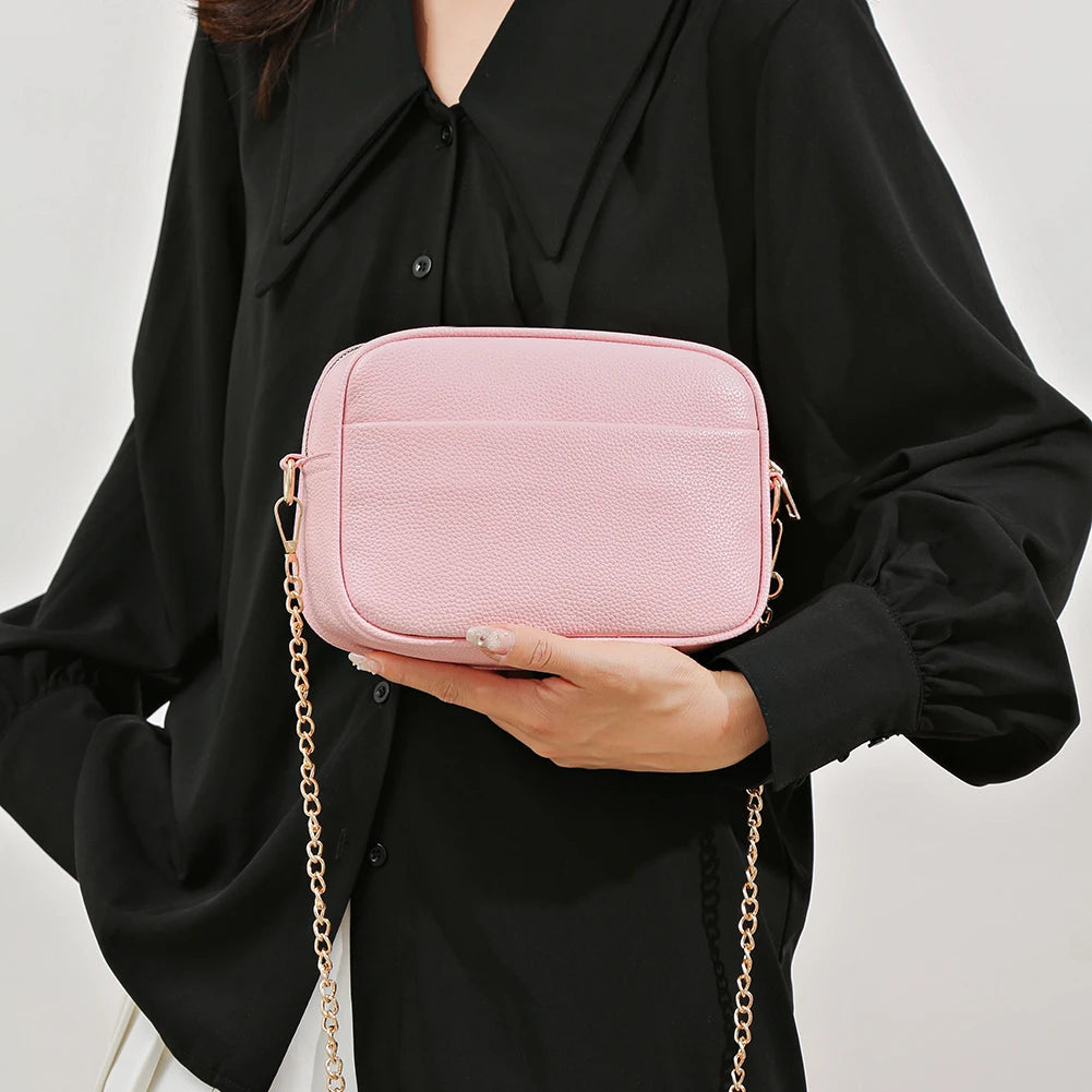 A modern women's handbag made of luxurious leather