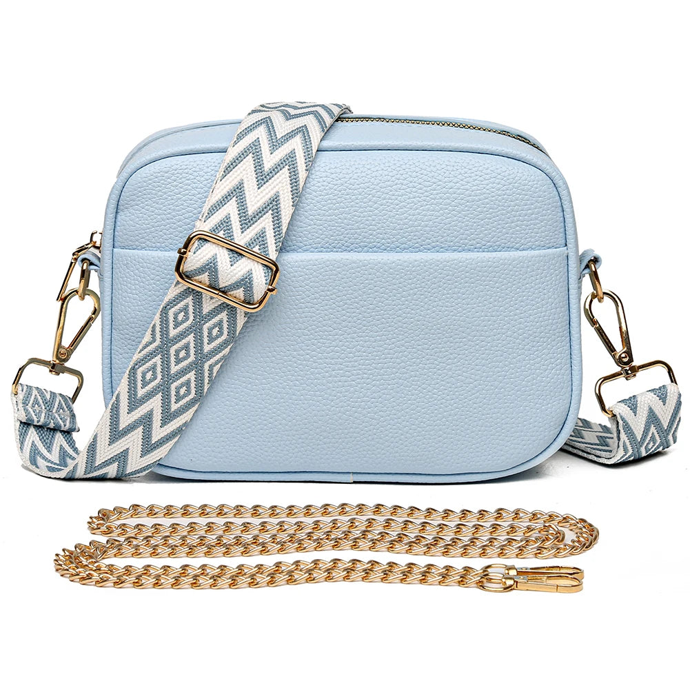 A modern women's handbag made of luxurious leather