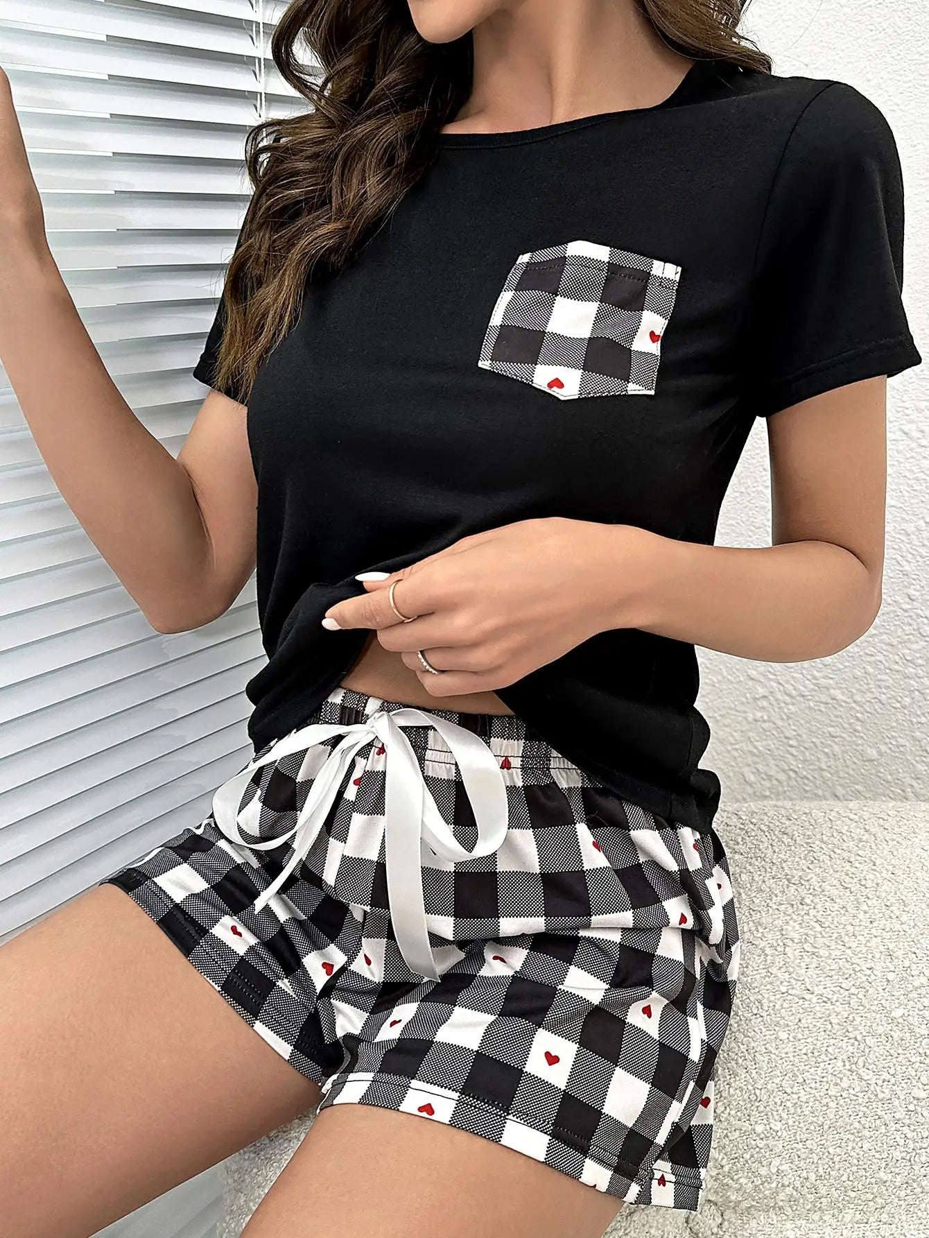 Women's Summer Pajama Set Shirt and Shorts