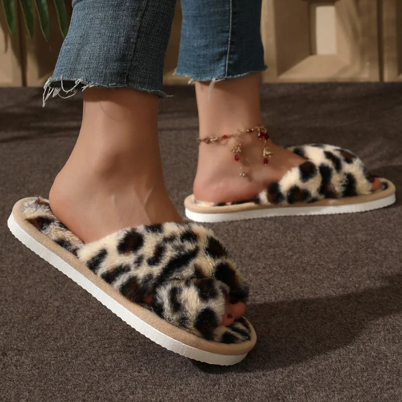 Fur slippers belt