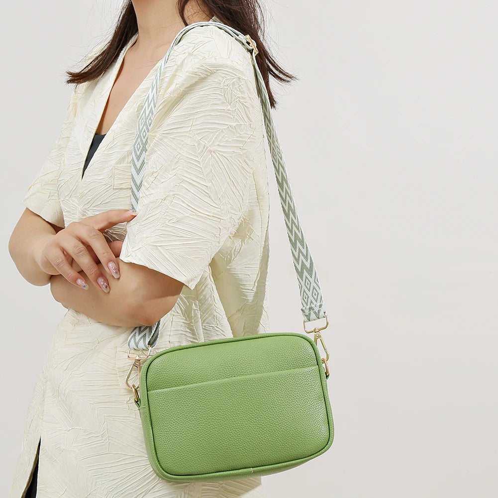 A modern women's handbag made of luxurious leather