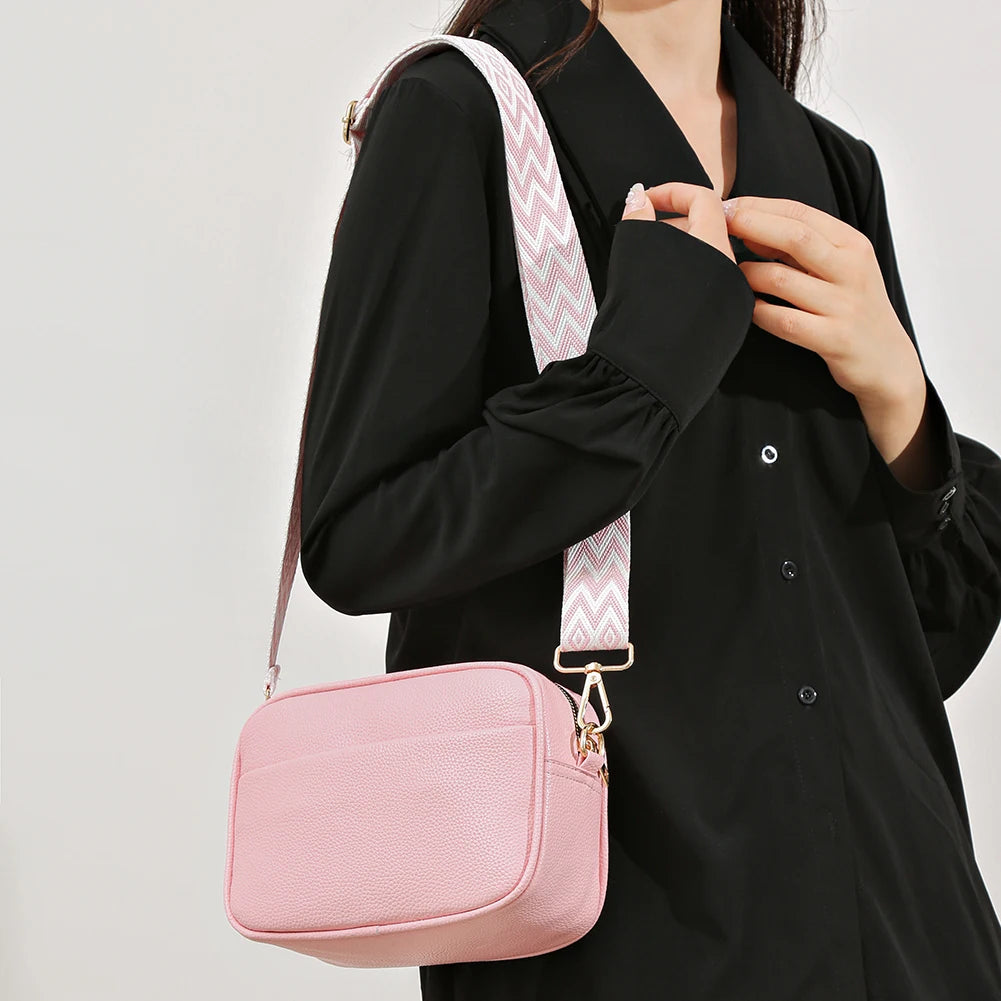 A modern women's handbag made of luxurious leather