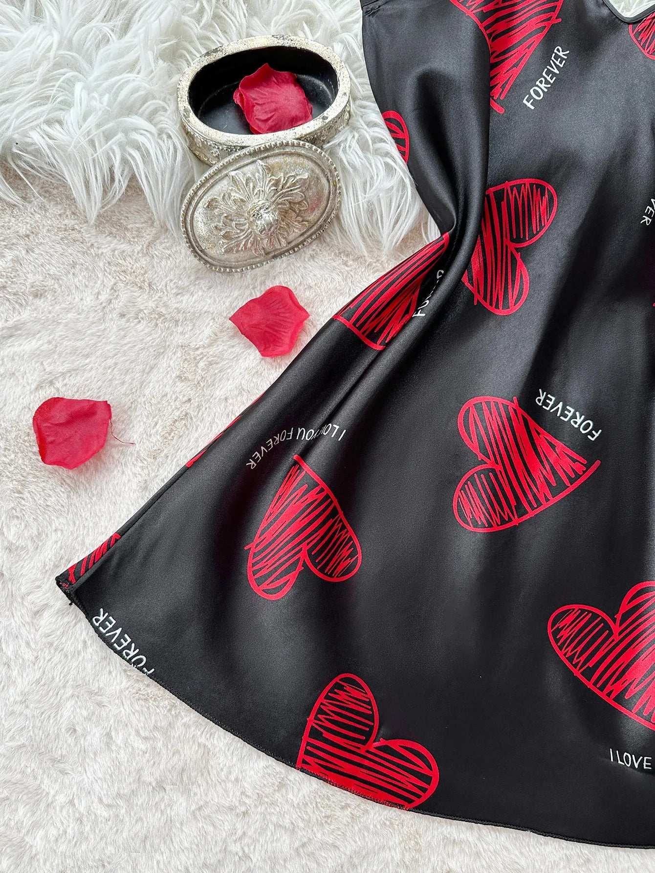 Short satin dress