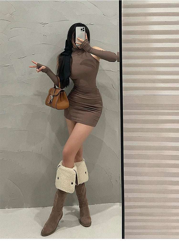 Sleek Pleat Bodycon