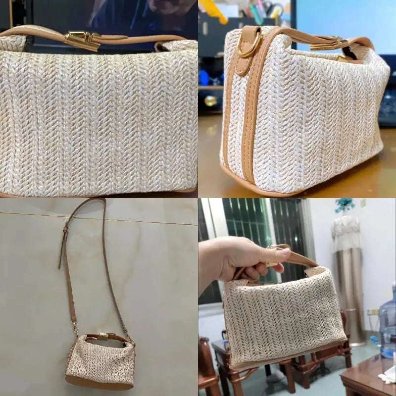 Small handbag made of straw