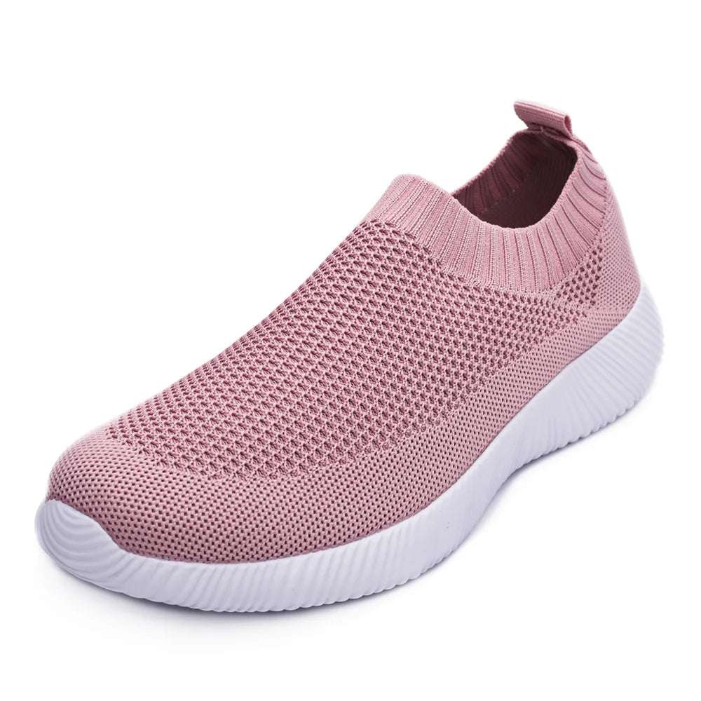 SockStride Women's Slip-On Sneakers - Breathable Mesh Athletic Shoes