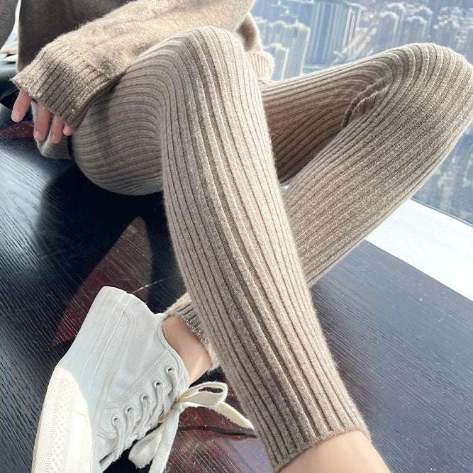Women's autumn pants at the waist