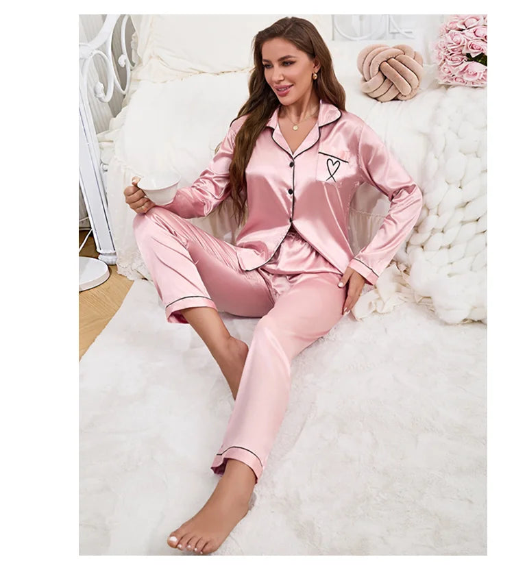 Women's satin pajamas - Ella fashion