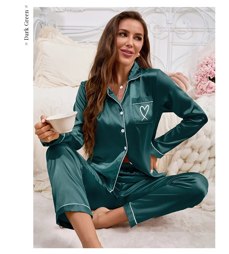 Women's satin pajamas - Ella fashion