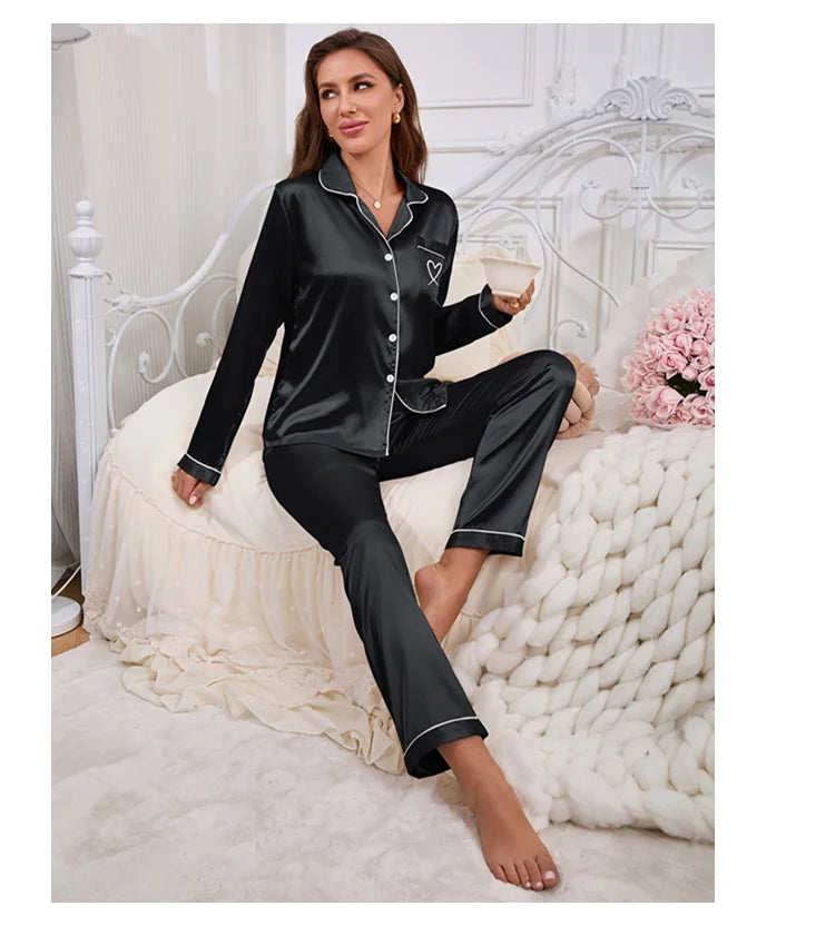 Women's satin pajamas - Ella fashion