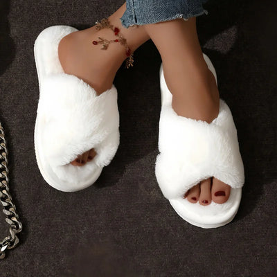 Fur slippers belt - Ella fashion