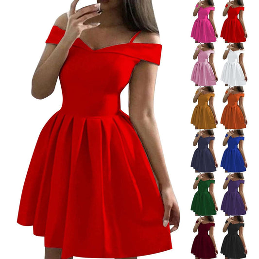 Glam Ruffle Off-Shoulder Dress
