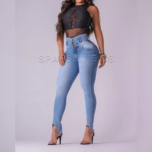 High waist skinny jeans for women - Ella fashion
