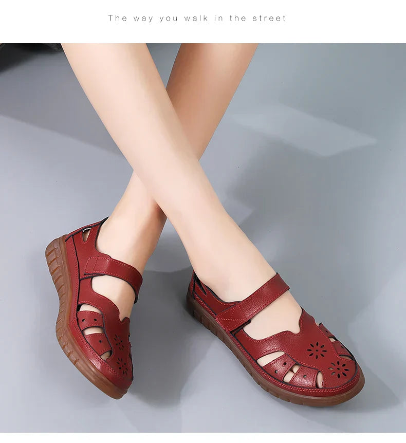 Trendy leather footwear style