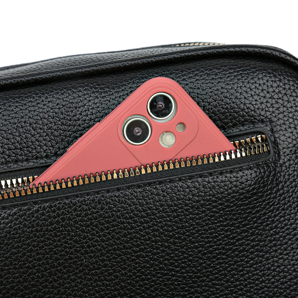 A modern women's handbag made of luxurious leather