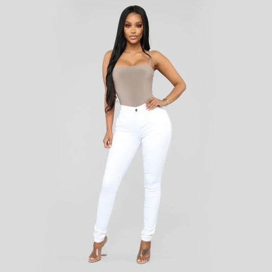 2025 New Fashion Women Fly Pocket Button Skinny Pants