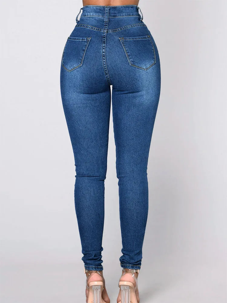 2025 New Women Vintage Denim Skinny Jeans Pants