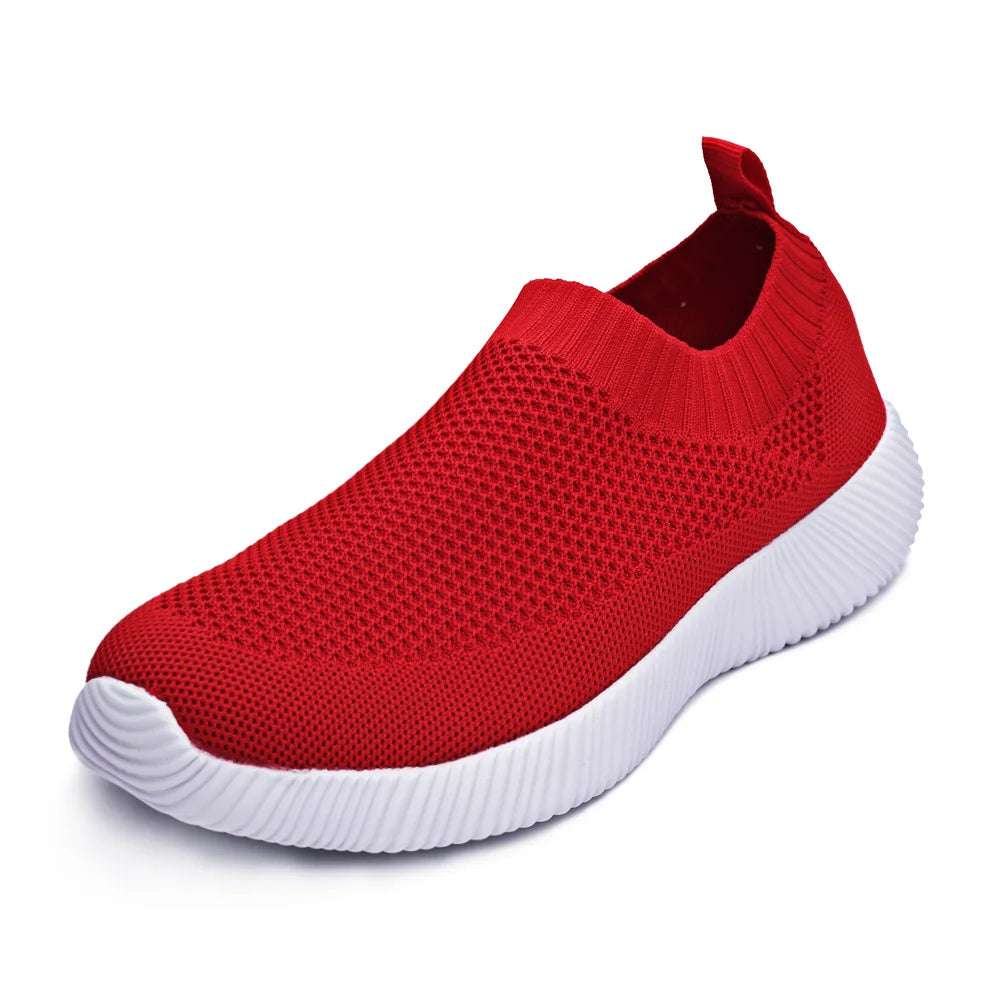SockStride Women's Slip-On Sneakers - Breathable Mesh Athletic Shoes