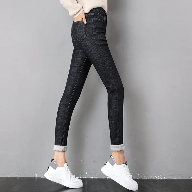Women's fleece lined jeans