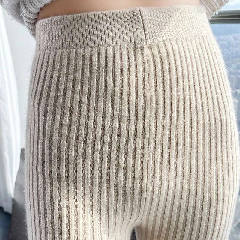 Women's autumn pants at the waist